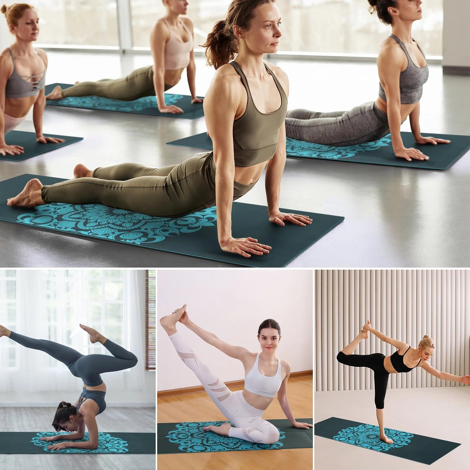 Yoga Mat, Foldable 72" X 32" X 0.24''Double Sided Non-Slip Mat with Bag, Thick Yoga Mat for Workout Fitness Pilates Stretching