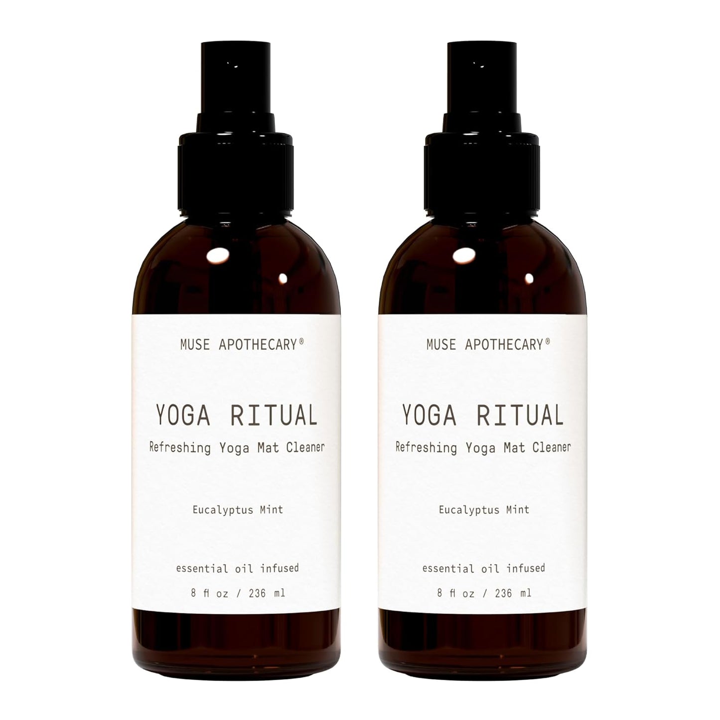 Yoga Ritual - Aromatic and Refreshing Yoga Mat Cleaner, 8 Oz, Infused with Natural Essential Oils - Eucalyptus Mint, 2 Pack
