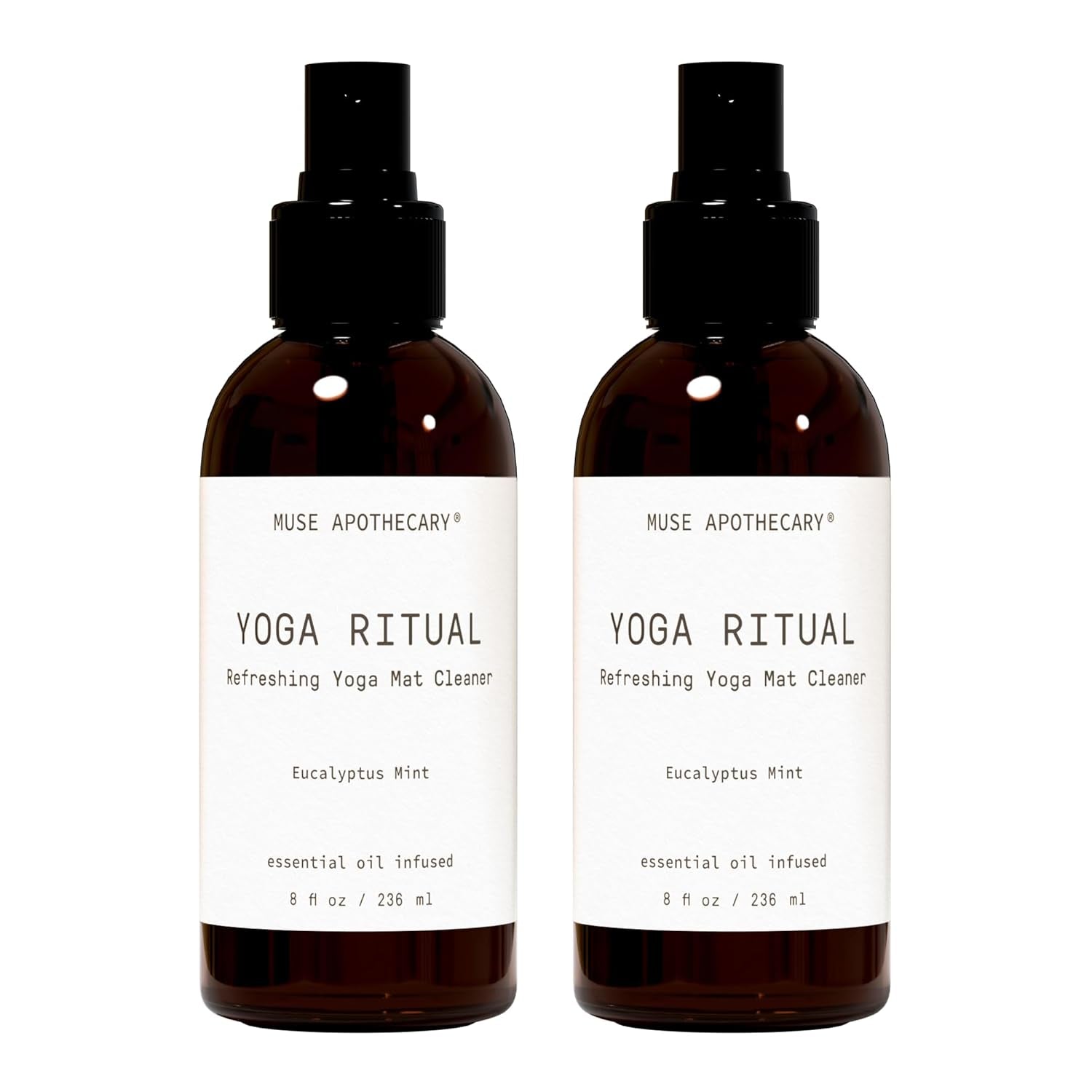 Yoga Ritual - Aromatic and Refreshing Yoga Mat Cleaner, 8 Oz, Infused with Natural Essential Oils - Eucalyptus Mint, 2 Pack